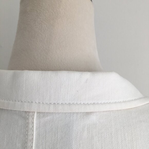 LAFAYETTE 148 New York Eggshell/White Double Slit Hem Denim Blazer Jacket - Picture 10 of 13